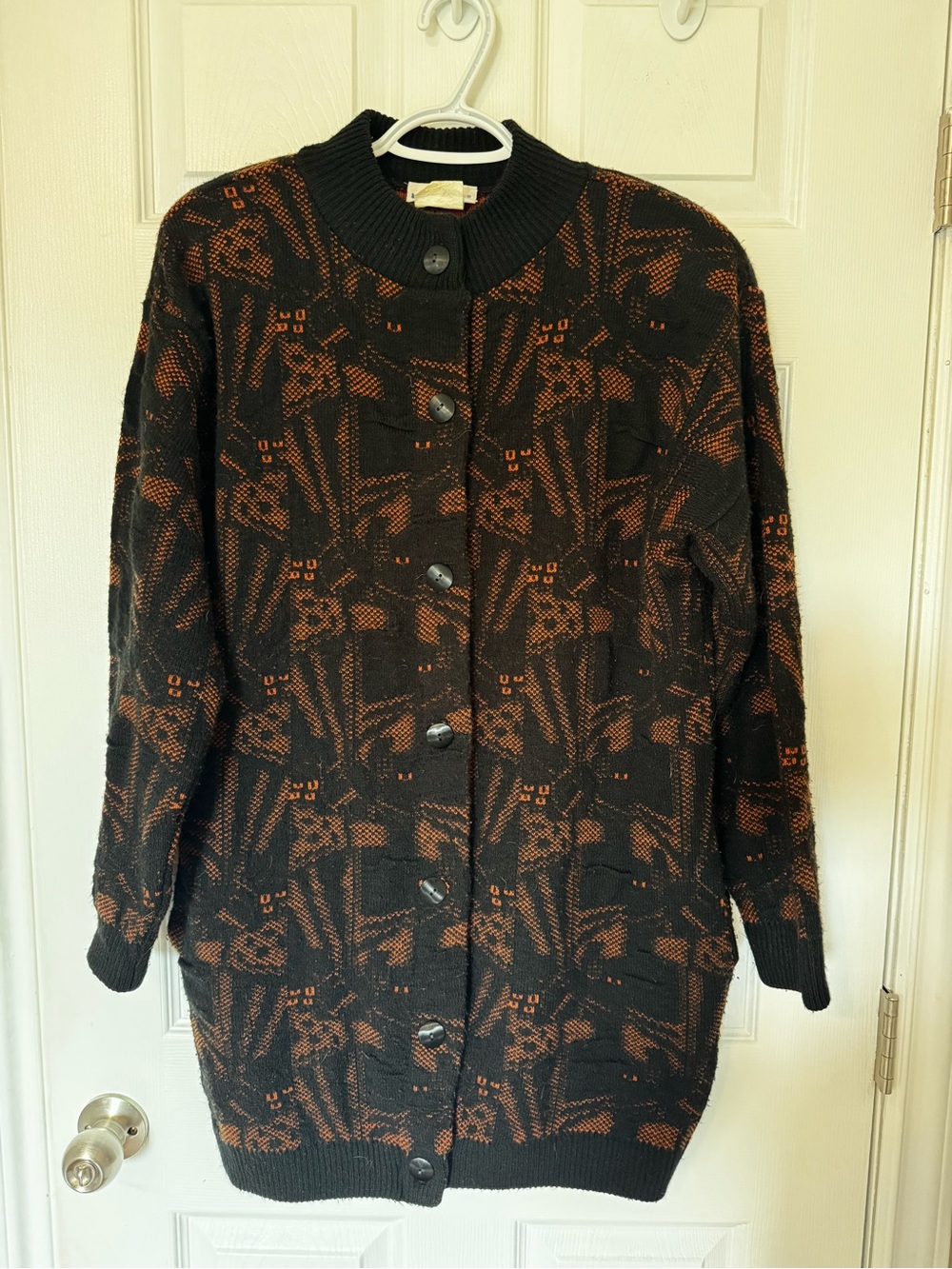 Impromptu Knit Cardigan in Black & Rust